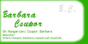 barbara csupor business card
